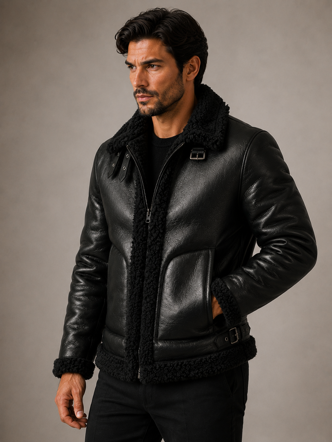 Men's Leather Jacket | Shearling