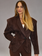 Women's structured suede-look blazer