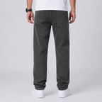Men's loose fit wide-leg stretch denim jeans
