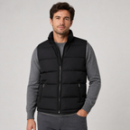 Men's quilted zip-front gilet with side pockets