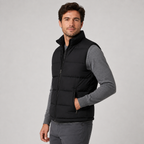 Men's quilted zip-front gilet with side pockets