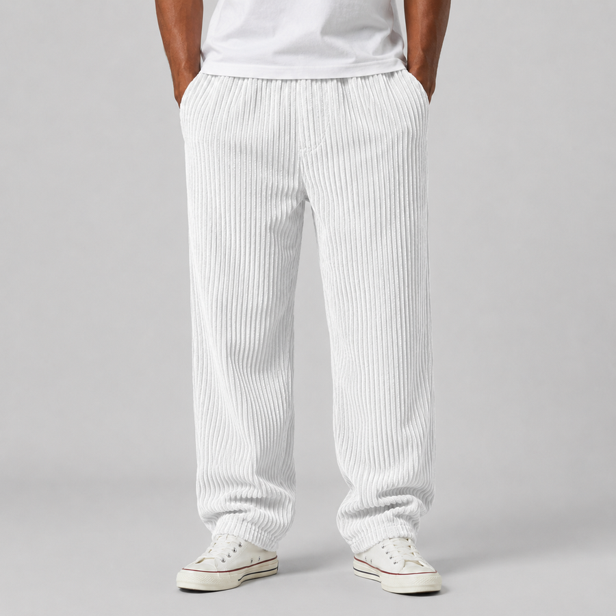 Men's relaxed fit corduroy drawstring trousers