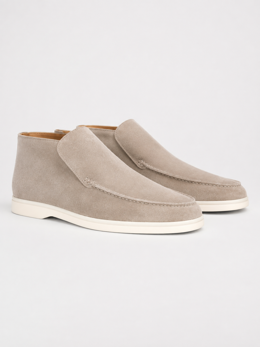 Men's brushed slip-on loafers with tonal stitching