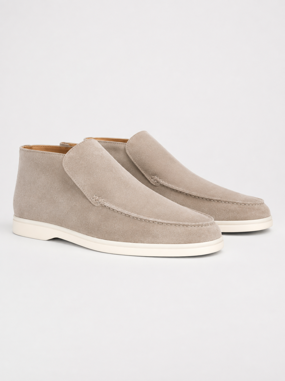 Men's brushed slip-on loafers with tonal stitching