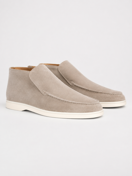 Men's brushed slip-on loafers with tonal stitching