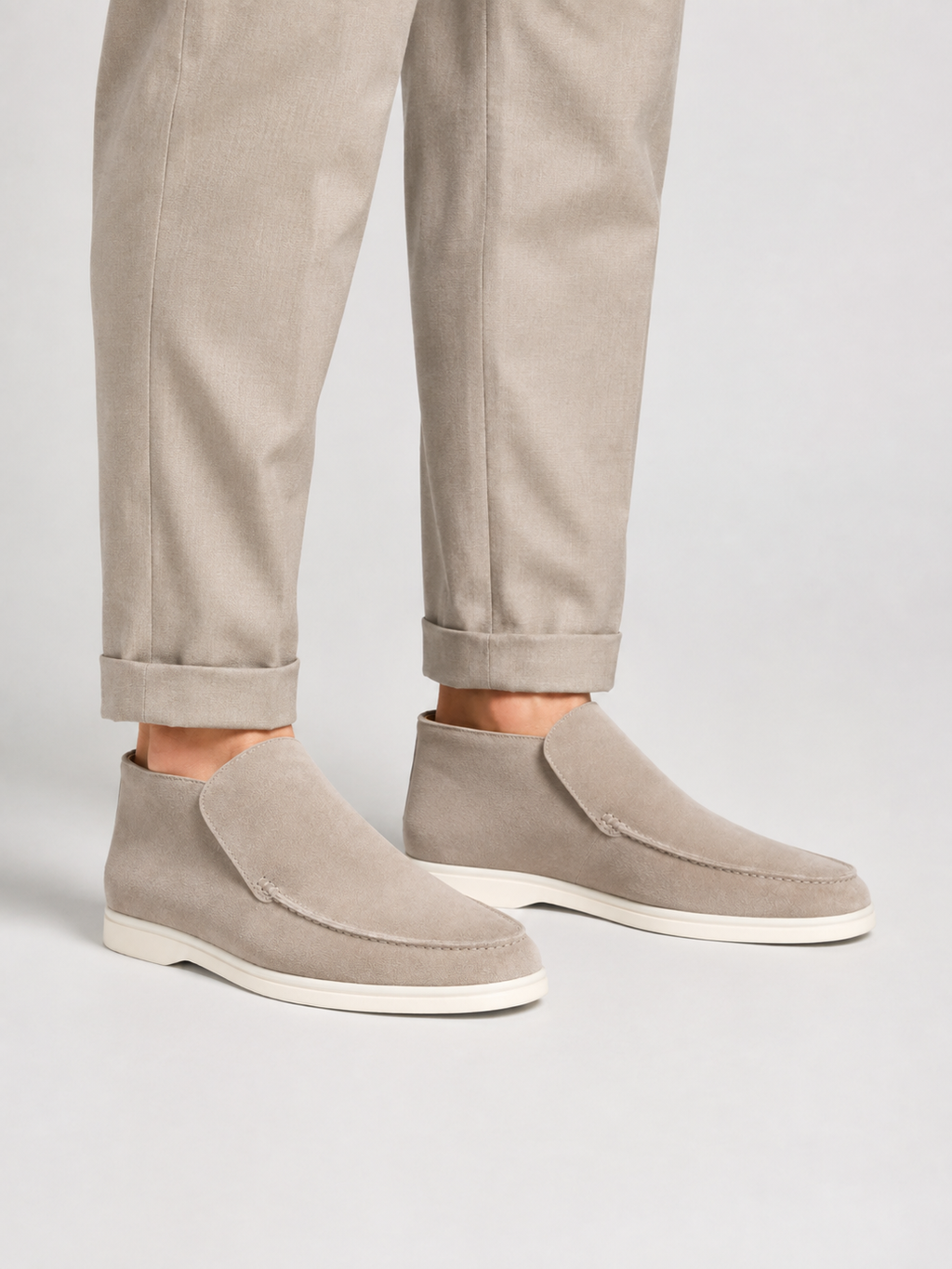 Men's brushed slip-on loafers with tonal stitching
