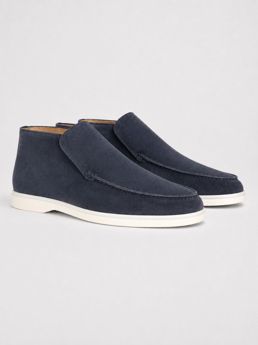 Men's brushed slip-on loafers with tonal stitching