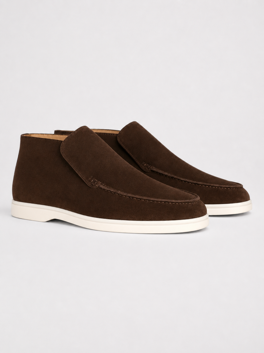 Men's brushed slip-on loafers with tonal stitching