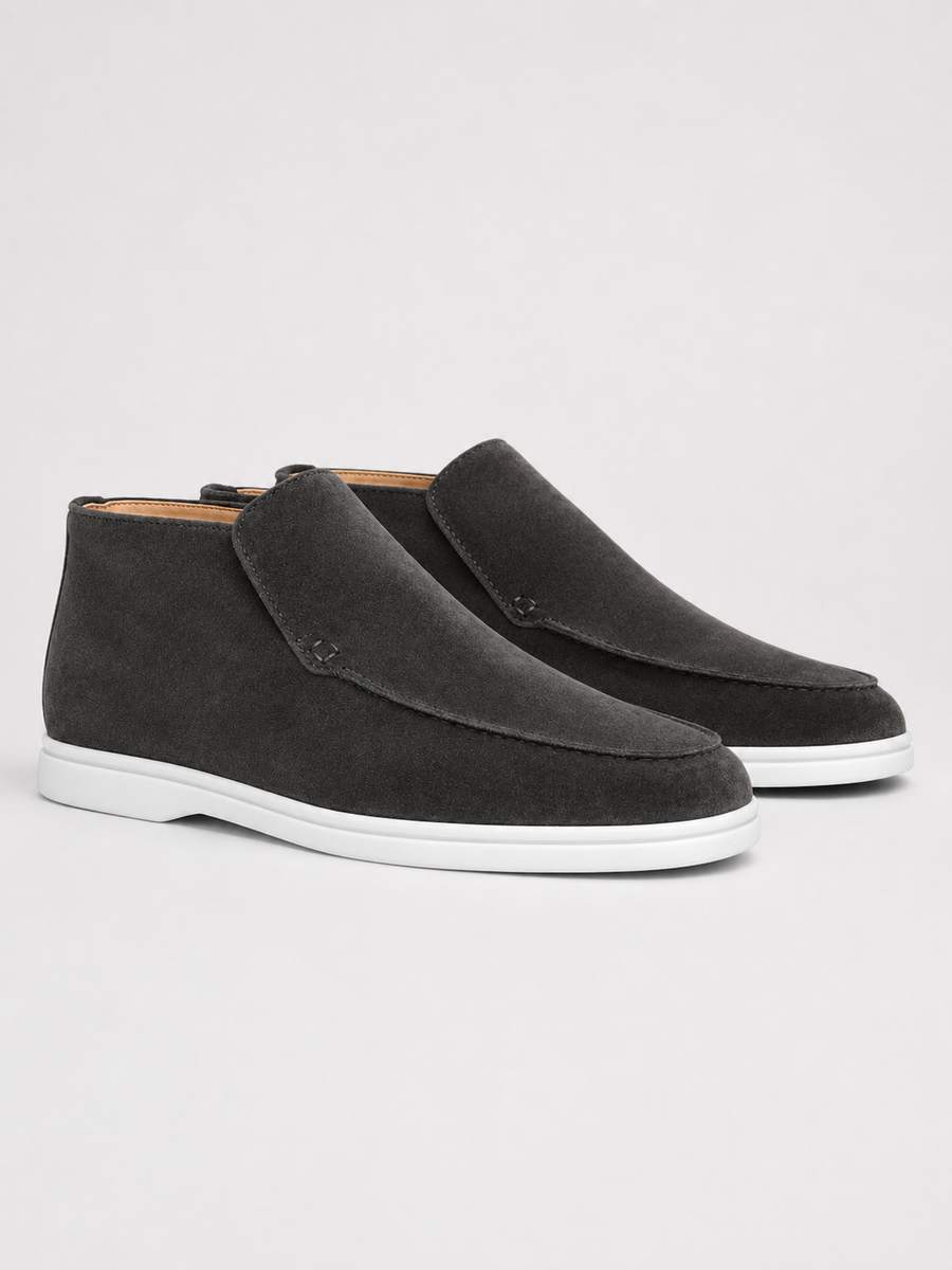 Men's brushed slip-on loafers with tonal stitching