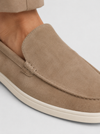 Men's suede slip-on loafers with cushioned insole
