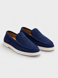 Men's suede slip-on loafers with cushioned insole