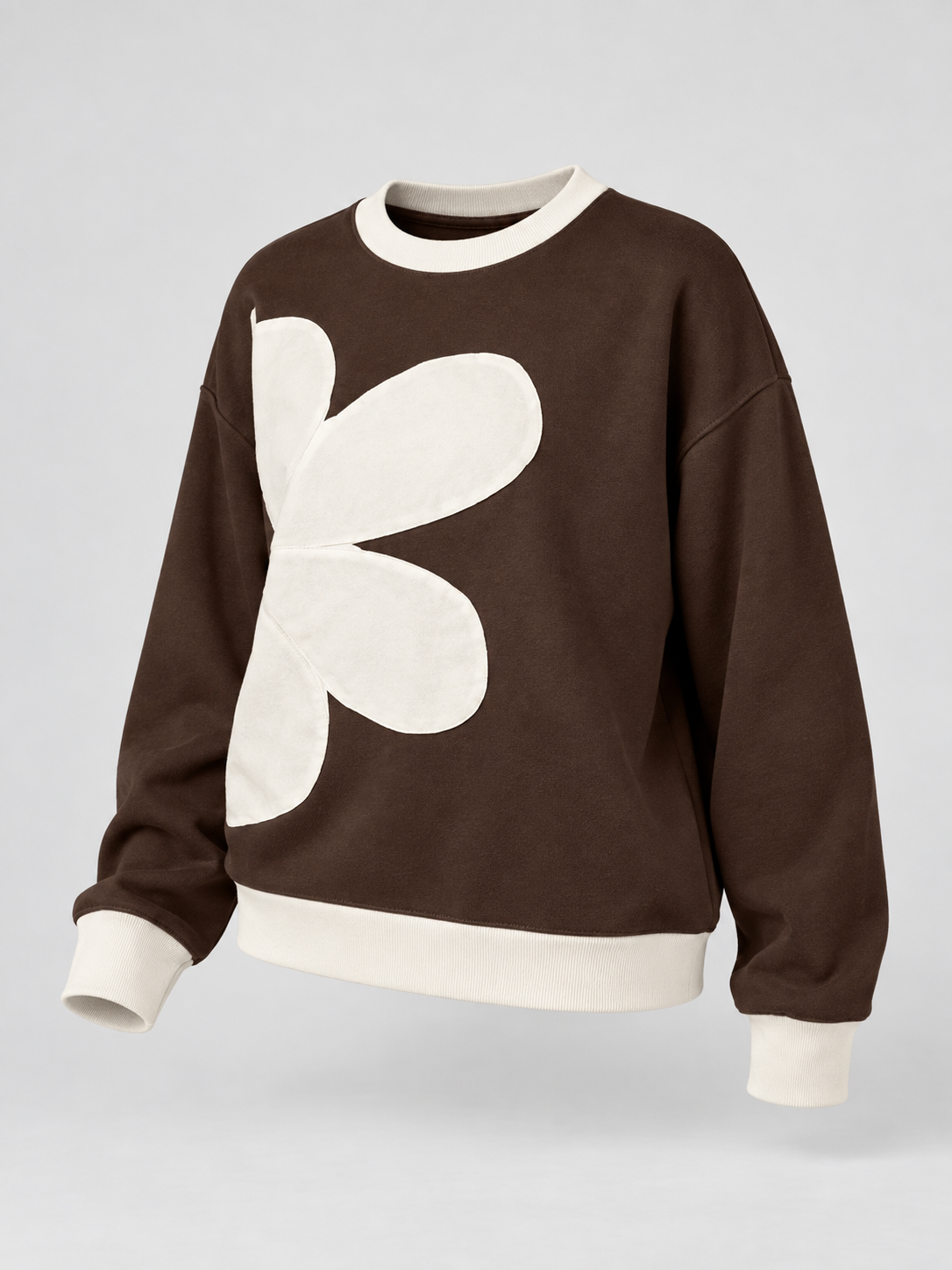 Women's sweatshirt with an oversized floral appliqué