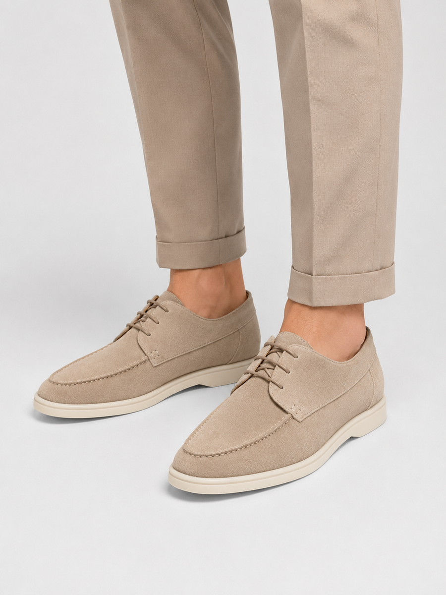 Men's lightweight suede lace-up dress shoes