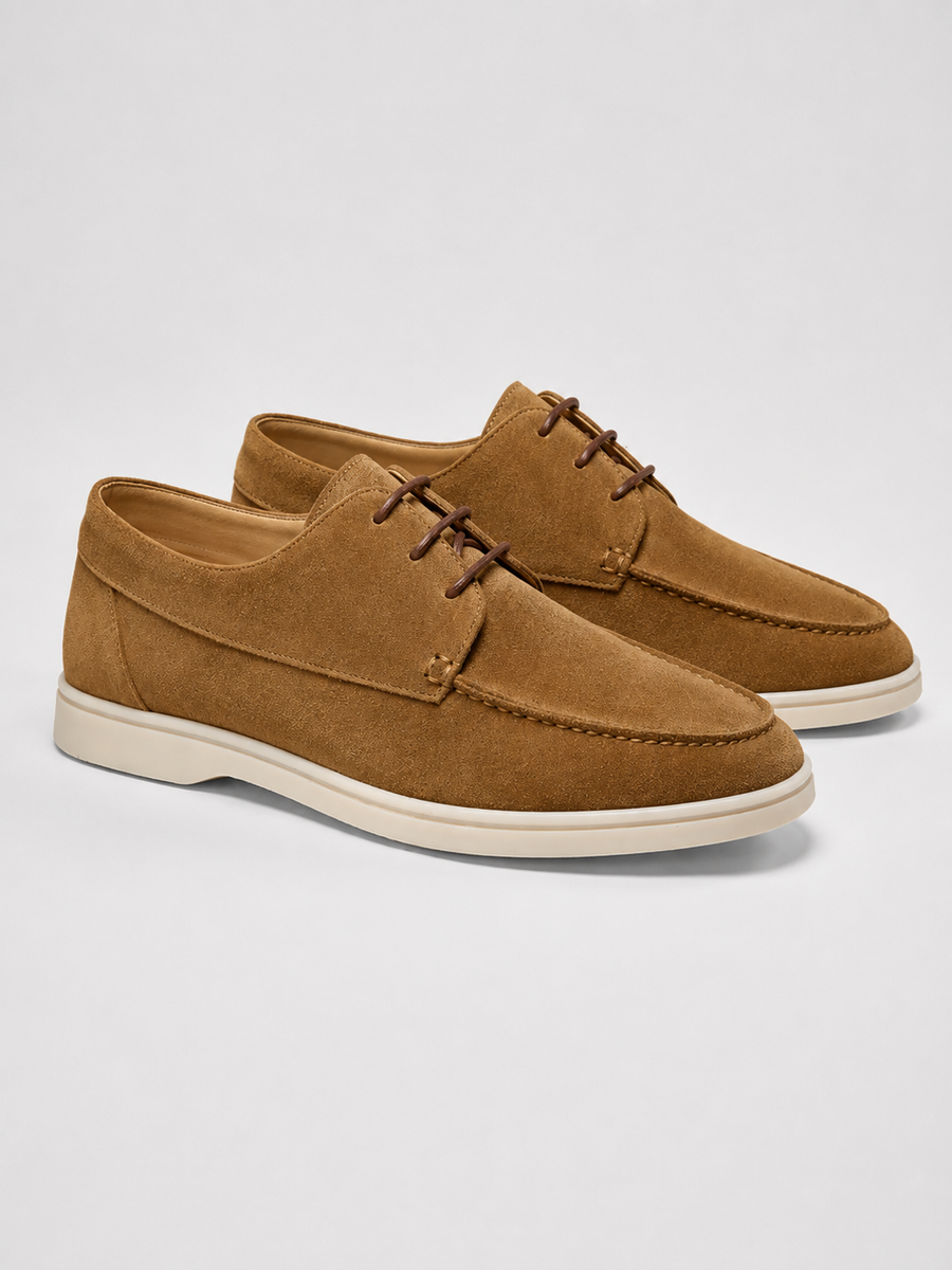 Men's lightweight suede lace-up dress shoes