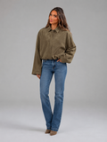 Women's faux suede shacket