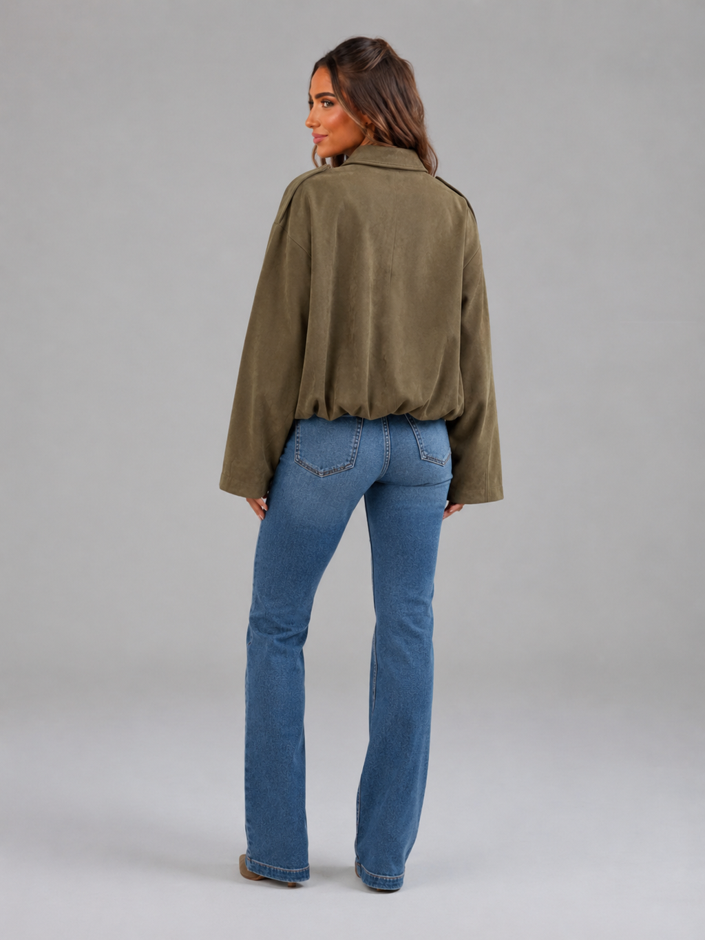 Women's faux suede shacket