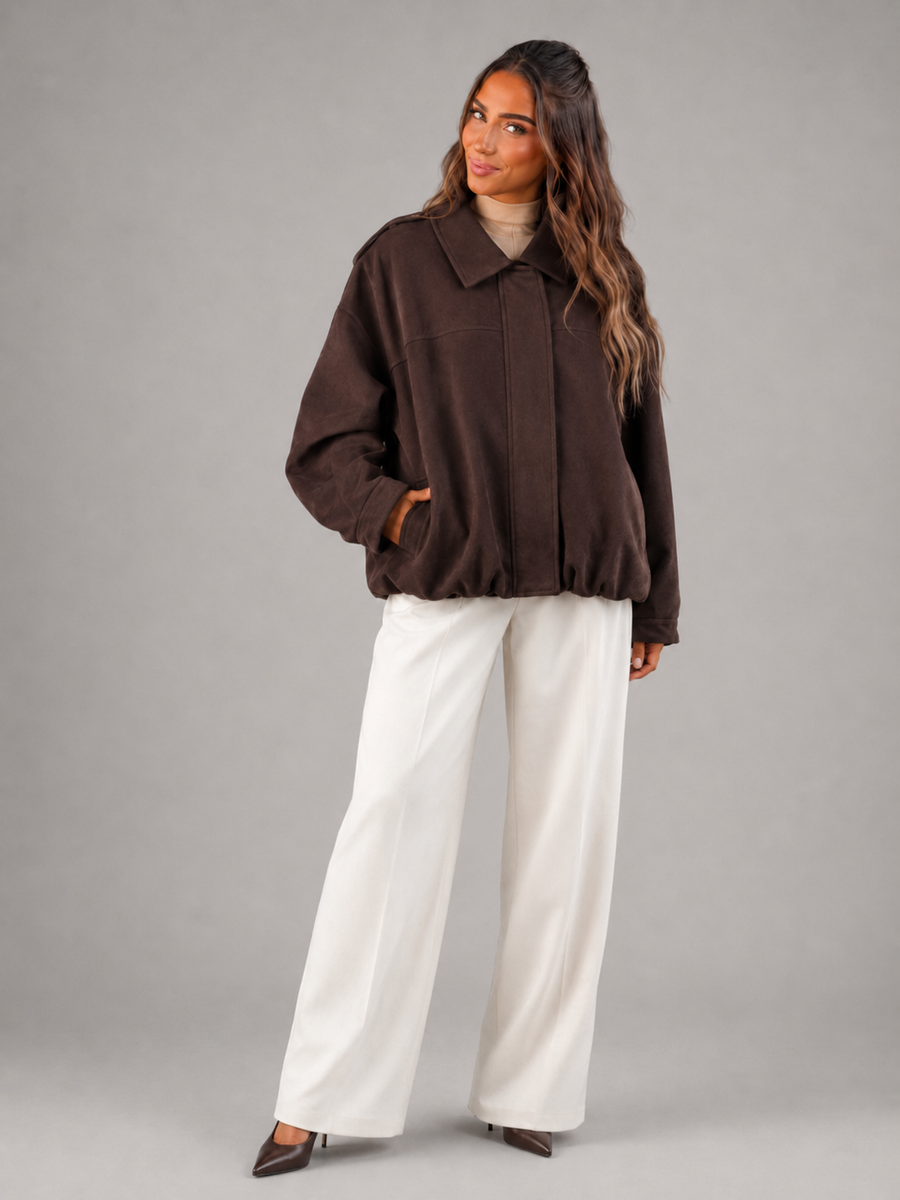 Women's faux suede shacket