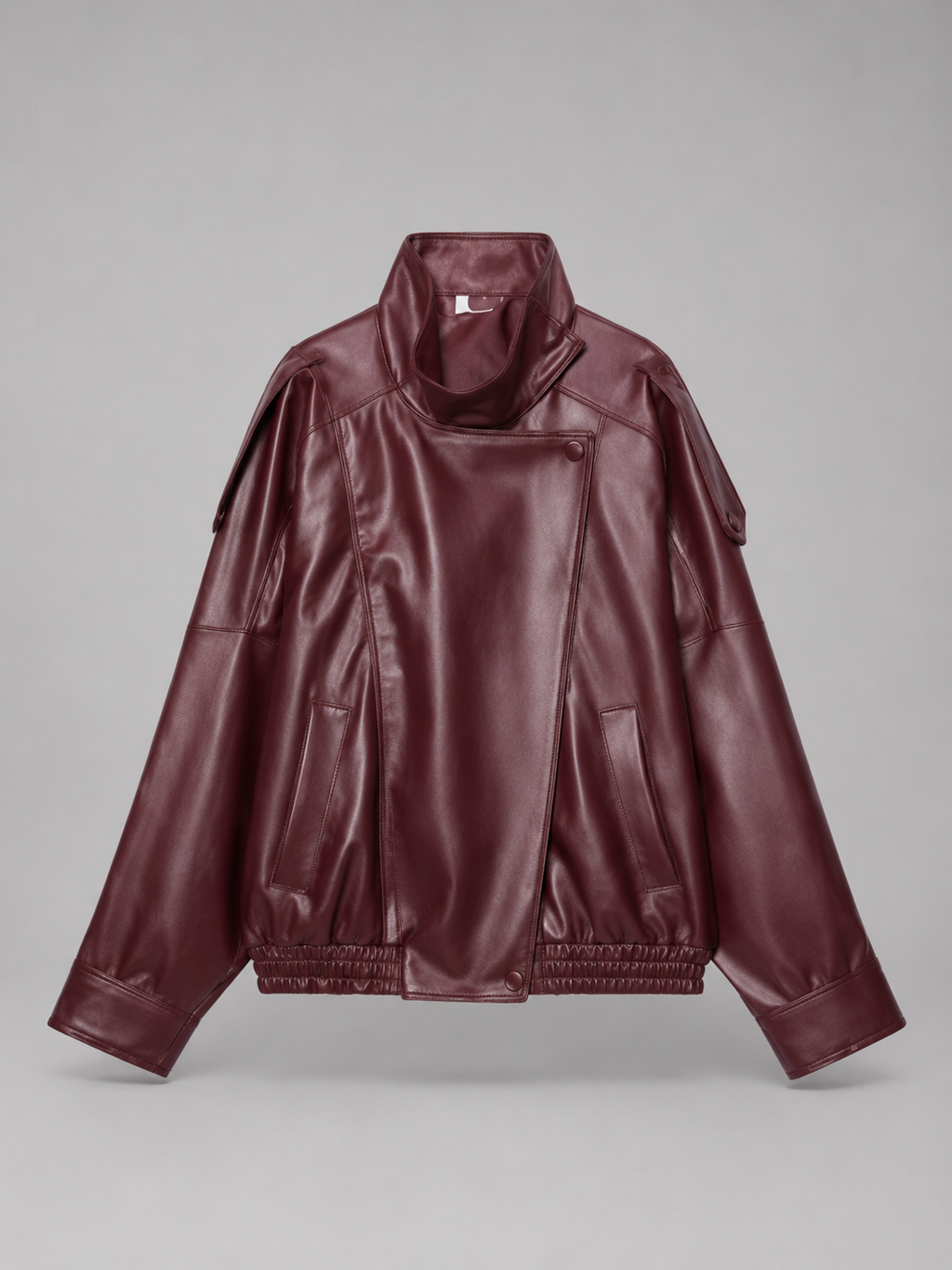 Women's faux leather bomber jacket