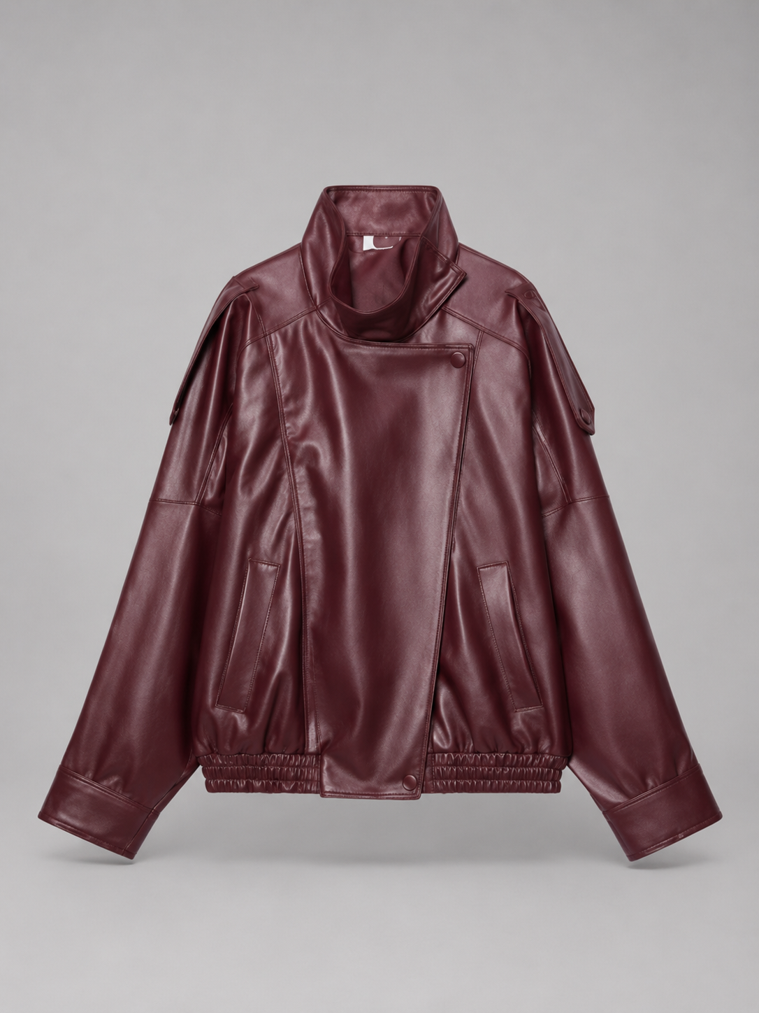 Women's faux leather bomber jacket