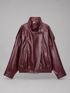 Women's faux leather bomber jacket