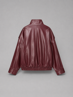 Women's faux leather bomber jacket