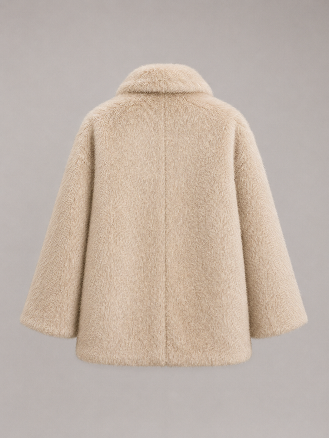Women's oversized faux fur coat with a soft dense pile