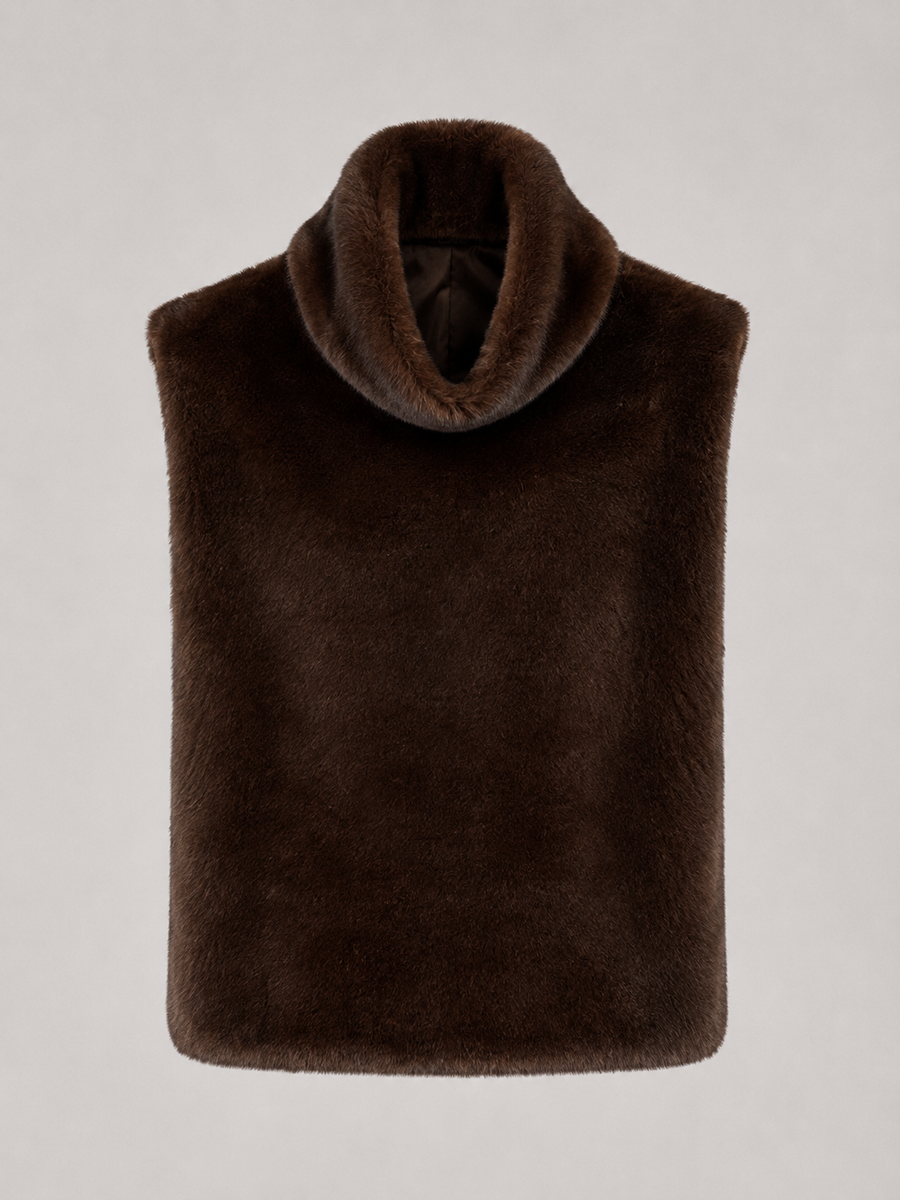 Women's reversible faux fur gilet