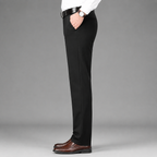 Men's straight-leg flat-front formal trousers