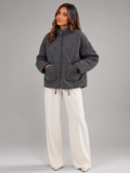 Women's quilted utility jacket with patch pockets