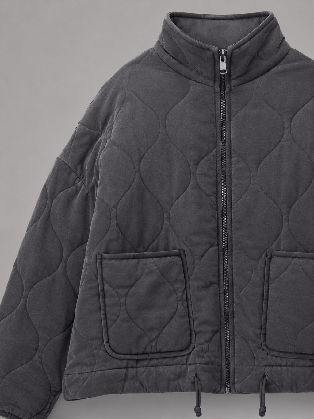 Women's quilted utility jacket with patch pockets