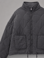 Women's quilted utility jacket with patch pockets