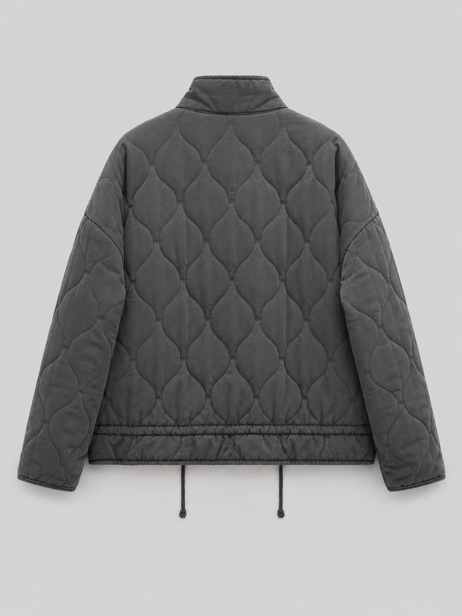Women's quilted utility jacket with patch pockets