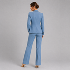 Women's tailored blazer and high-waist trouser suit set