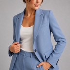Women's tailored blazer and high-waist trouser suit set