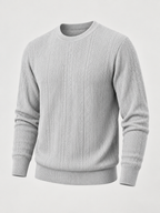 Men's cable knit crew neck jumper
