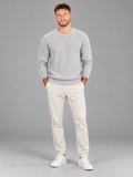 Men's cable knit crew neck jumper