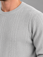 Men's cable knit crew neck jumper
