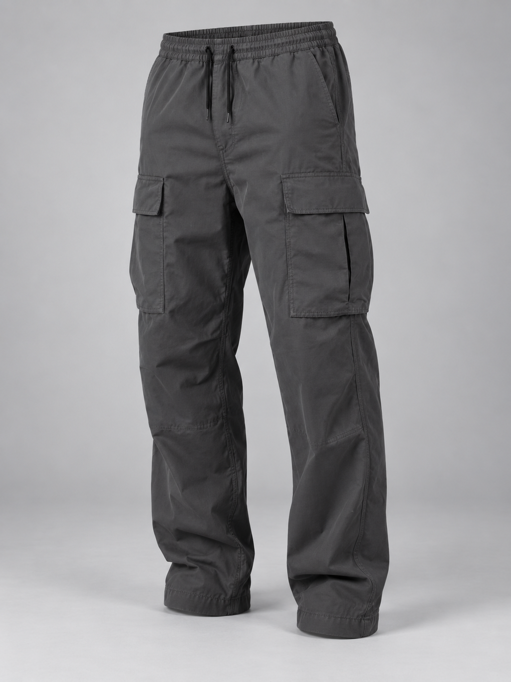 Men's relaxed fit drawstring waist cargo trousers