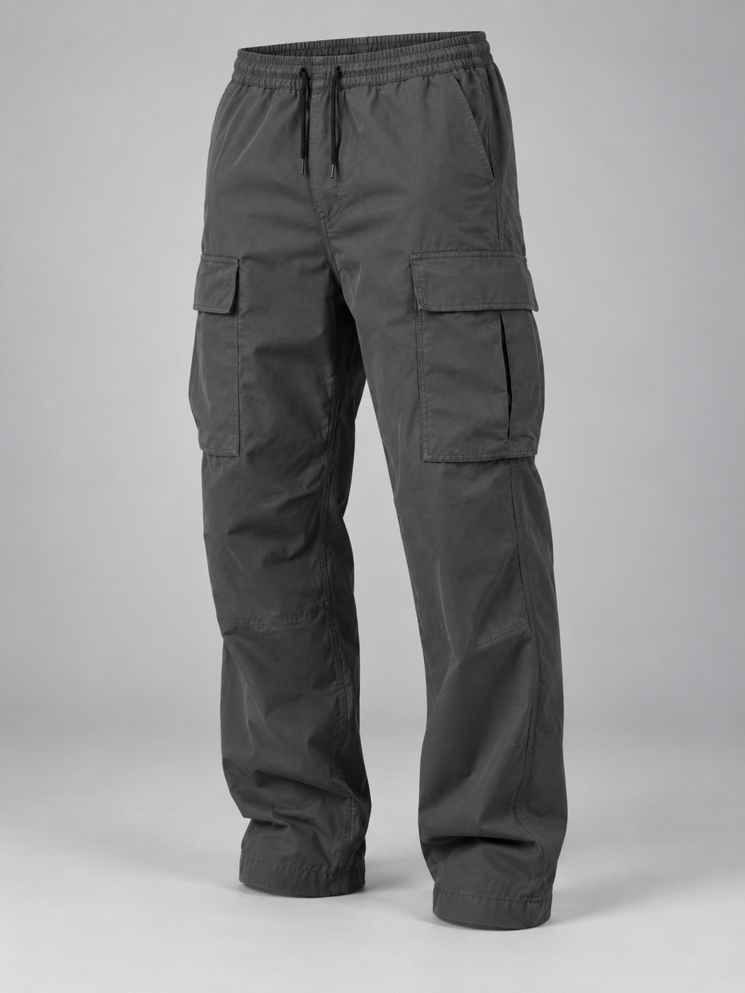 Men's relaxed fit drawstring waist cargo trousers