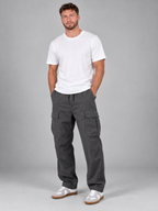 Men's relaxed fit drawstring waist cargo trousers