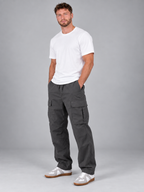 Men's relaxed fit drawstring waist cargo trousers