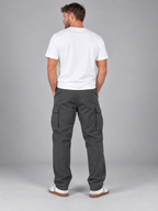 Men's relaxed fit drawstring waist cargo trousers