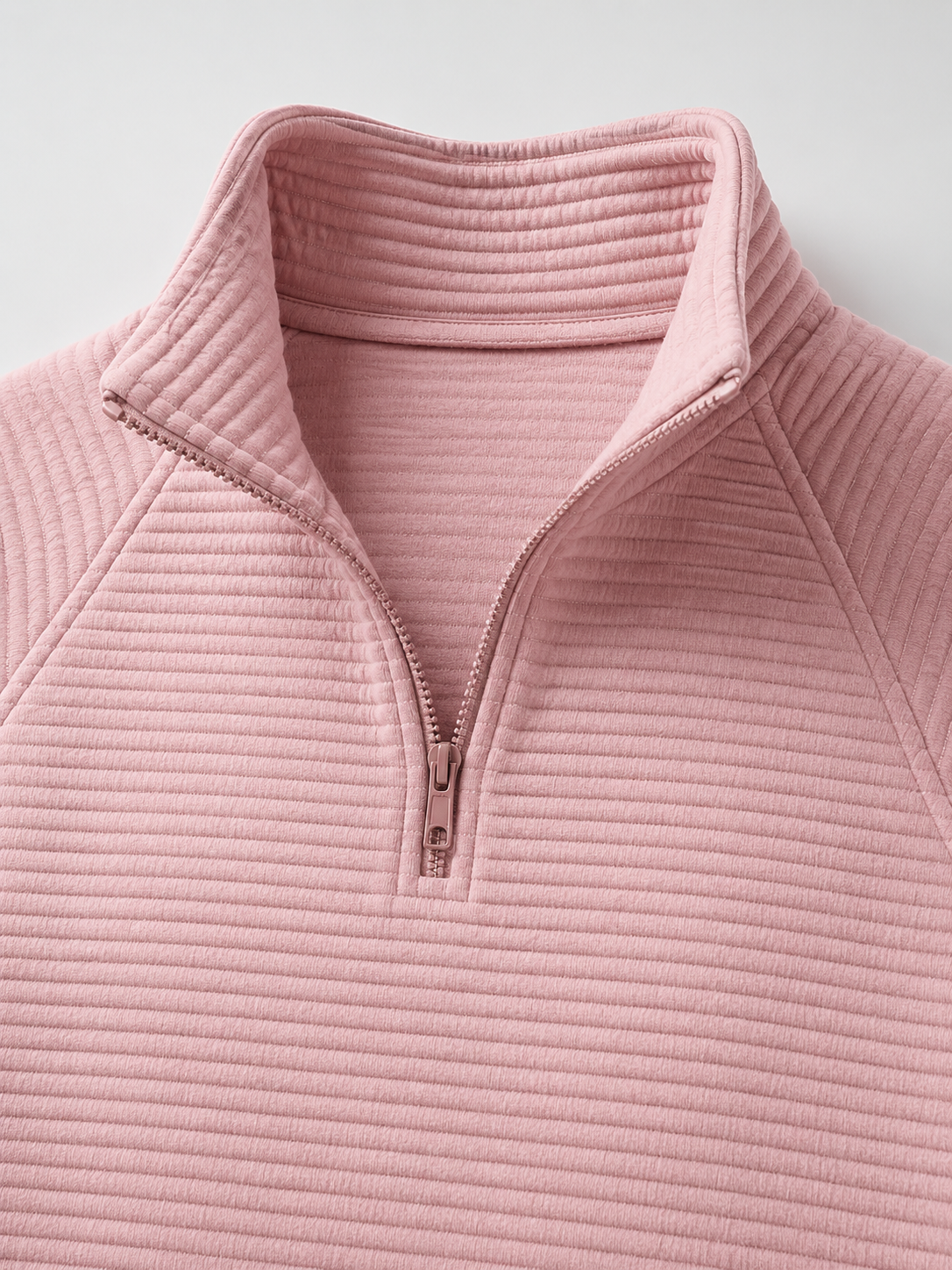 Women's ribbed jumper with zip neck
