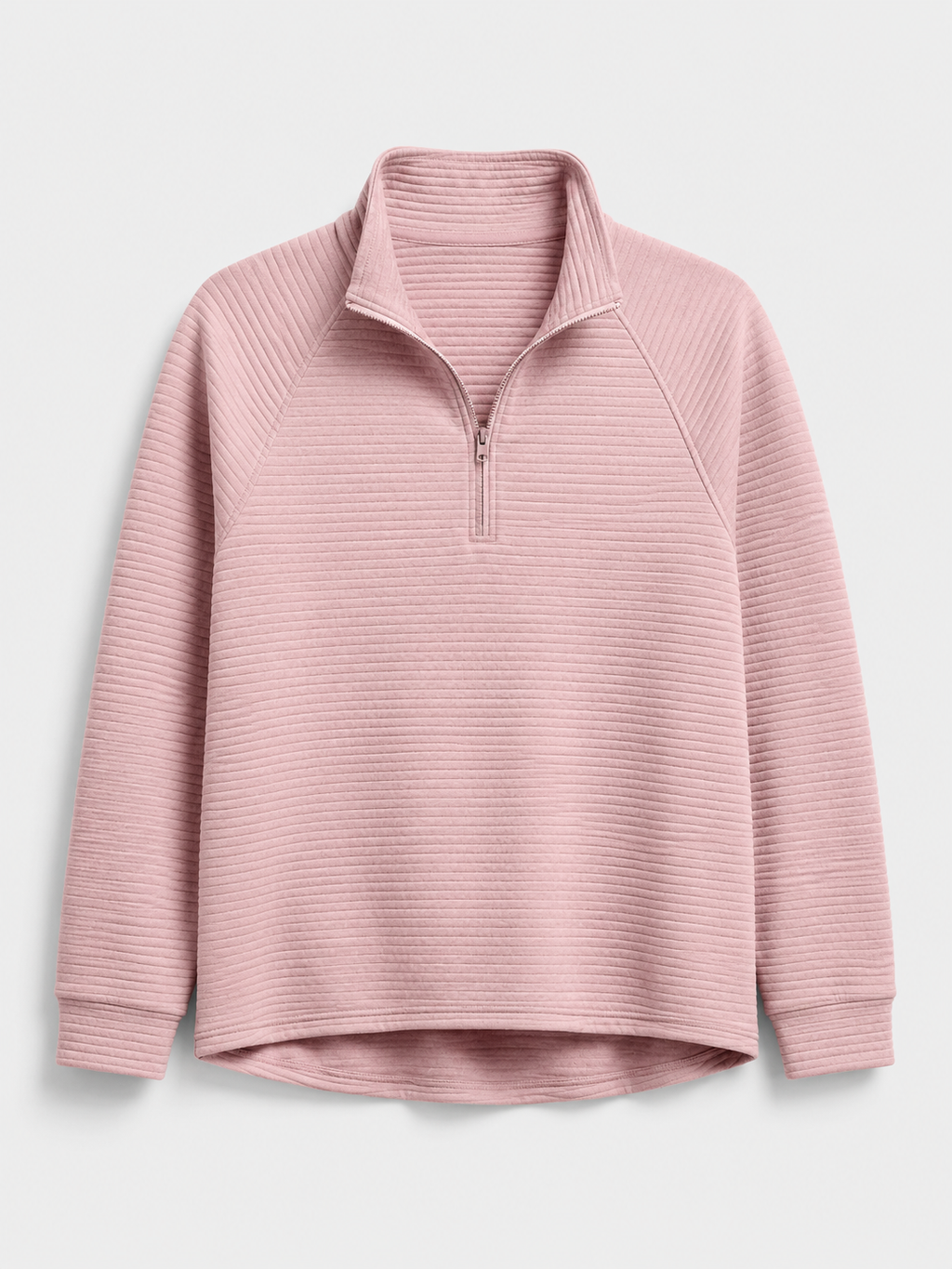 Women's ribbed jumper with zip neck