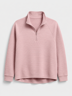 Women's ribbed jumper with zip neck