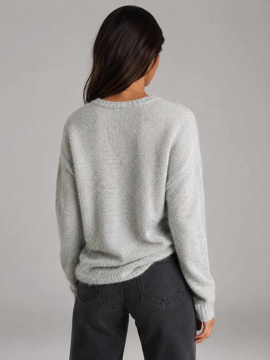 Women's button-up cardigan in a plush brushed knit