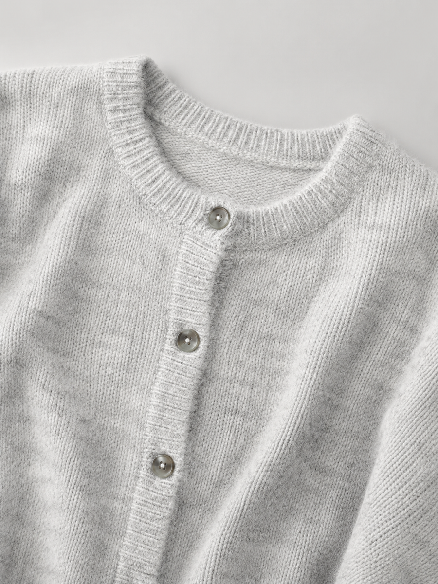 Women's button-up cardigan in a plush brushed knit