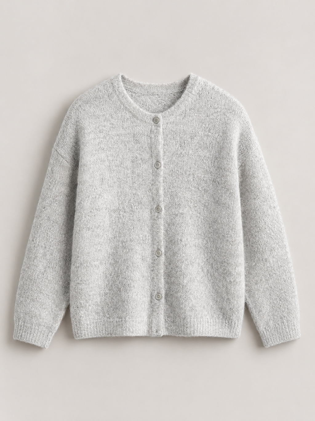 Women's button-up cardigan in a plush brushed knit