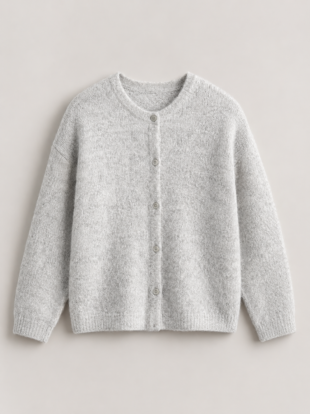 Women's button-up cardigan in a plush brushed knit