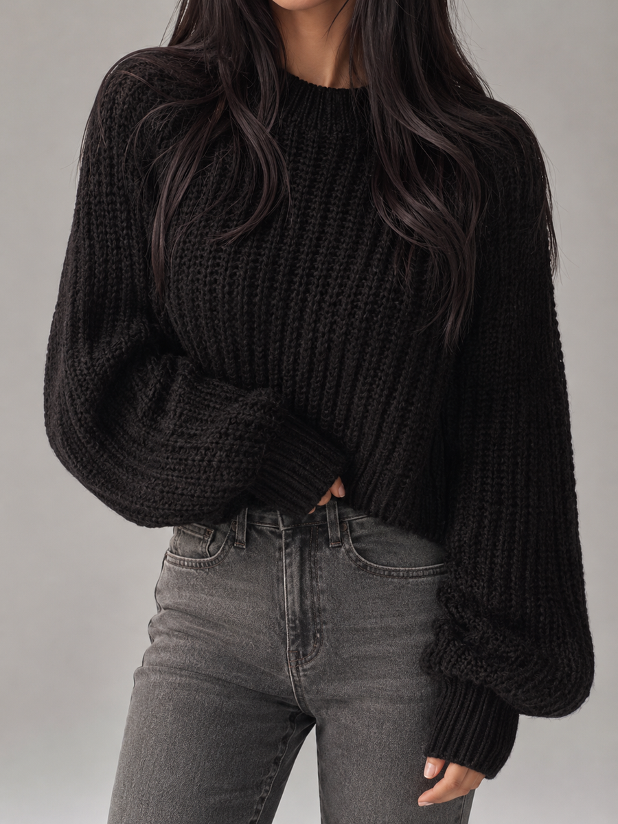 Women's oversized chunky knit jumper with dropped shoulders